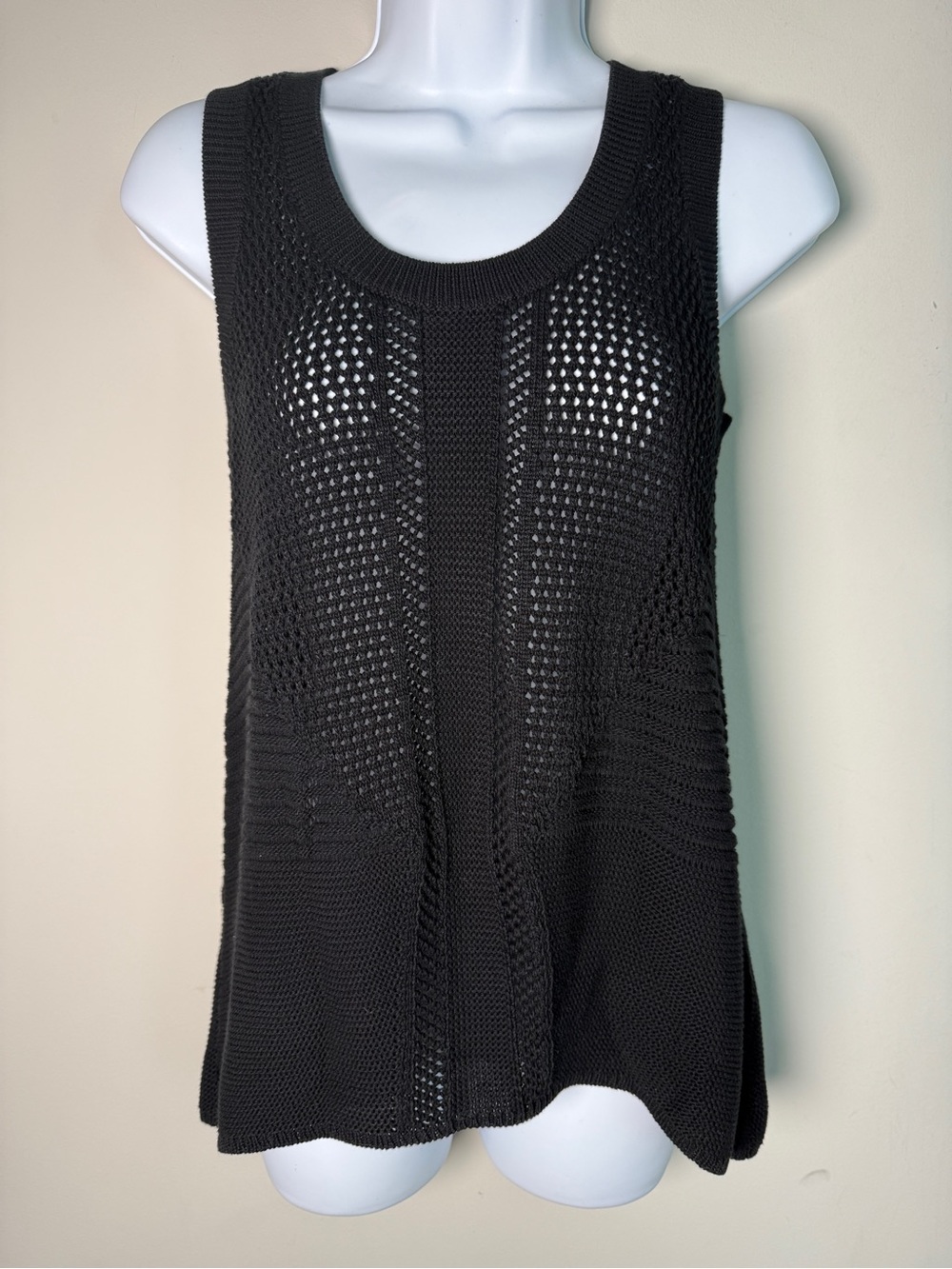 Banana Republic Heritage Collection Open-Knit Cotton Crochet Tank Black Sz XS
